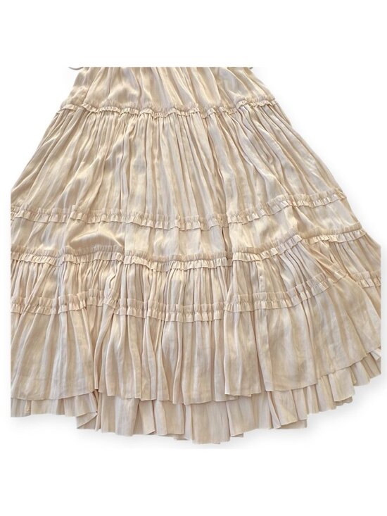 Ulla Johnson Isadora Plisse Midi Dress Dawn Cream Size 2 NWT Flutter Sleeve - Picture 9 of 16